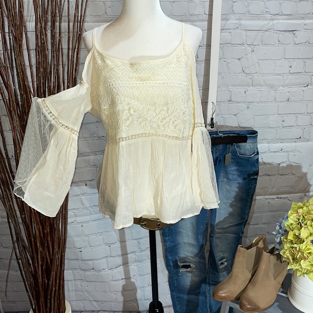 Rebellion cold shoulder boho top never worn